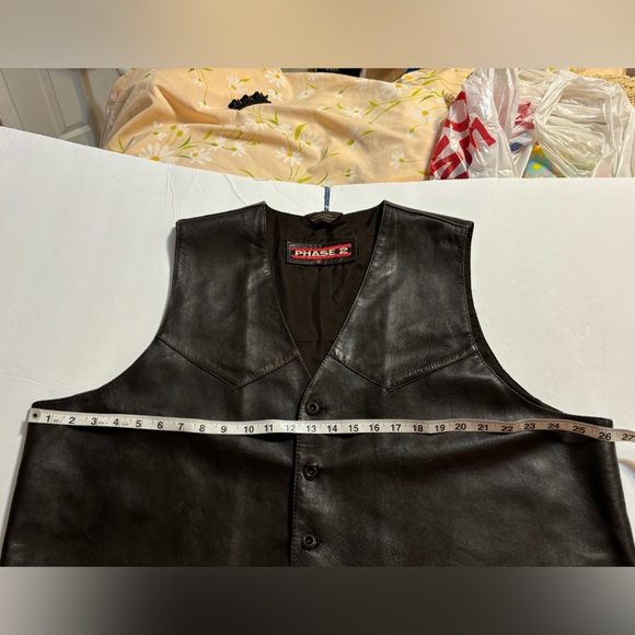 Vintage Phase 2 Brown Leather Vest Men’s Big and Tall 2X - Picture 4 of 13
